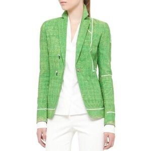 $1490 AKRIS Punto size 6 Soccer Field Print Blazer Jacket Cruise 2014 line